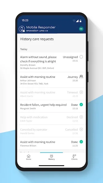 Responder App — app screen