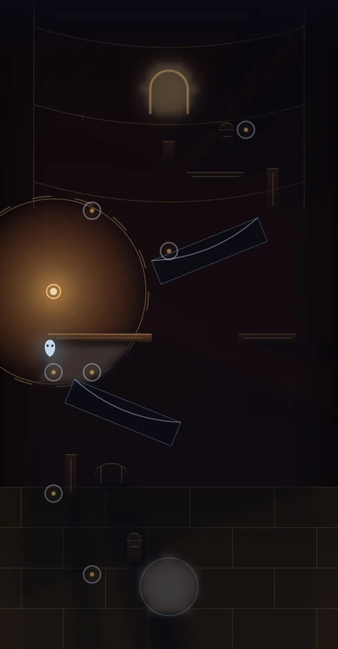 Lampion's vault, dark except for the lantern's circle